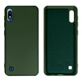 Capa Silicone Aveludado Cover Compatível Com Galaxy A10 Cor Verde Bandeira