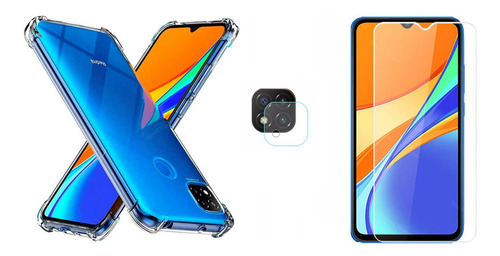 Funda Airbag + Vidrio + Cam P/ Xiaomi Redmi 9a / Redmi 9c