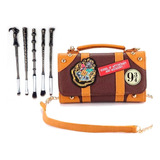 Bolsa Cartera Harry Potter Hogwarts Brochas Metal Combo Set