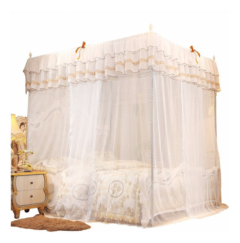 Cama De Lujo Princesa 4 Postes De Esquina Dosel Mosquitera C