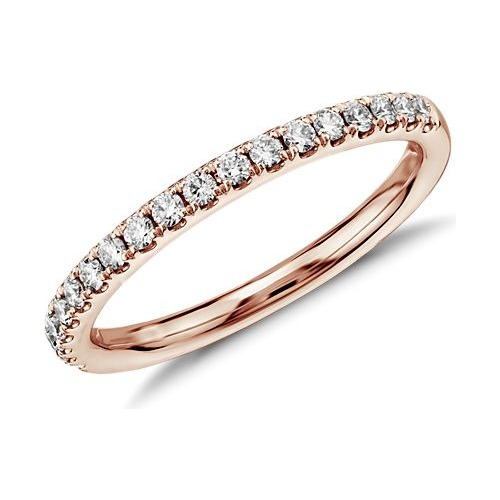 Argolla De Matrimonio Oro Rosa 18k Con Diamantes Naturales