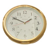 Reloj De Pared Dorado Oro Metalico 24 Horas Silencioso 
