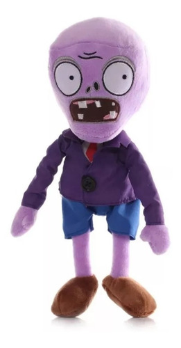 Peluche Zombie Morado Plantas Vs Zombies Bordado