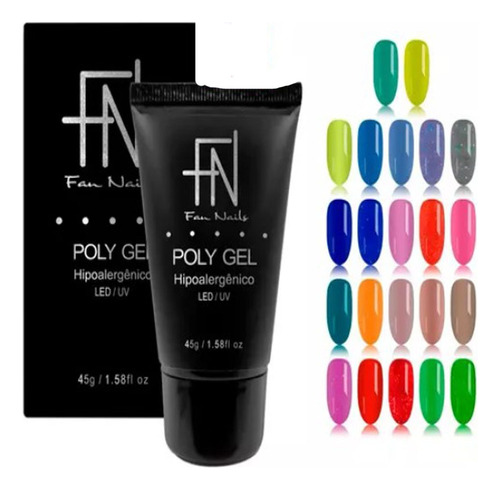 Polygel Fan Nails Classique Hipoalergênico Unhas 45g