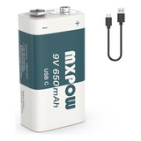 Mxpow Baterias Recargables De 9 V De 650 Mah, Baterias De Li