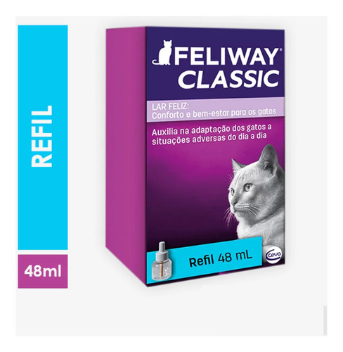 Feliway Classic Refil 48ml Ceva- Auxiliar Adaptação Gatos