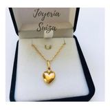 Cadena Y Colgante Corazón Oro 18k Venta Con Garantía