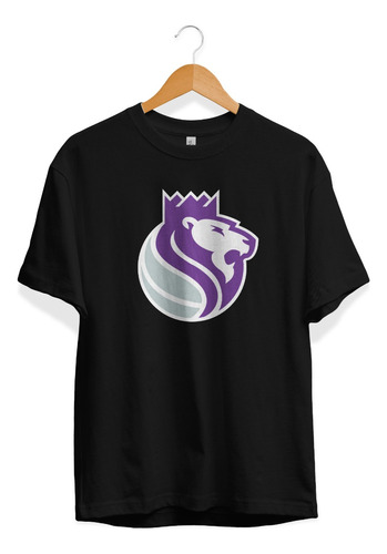 Remera Basket Nba Sacramento Kings Negra Logo Alternativo