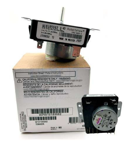 Programador Timer Lavadora Whirlpool W10185982