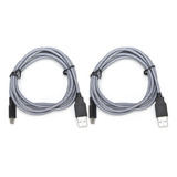 2 Peças De Cabo De Carregamento Micro Usb Pvc Host De 1,5 M,