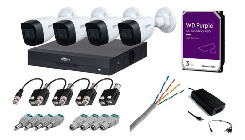 Kit Dvr 8ch 5mp + 4 Cámaras 5mp Micrófono + Baluns + 3tb