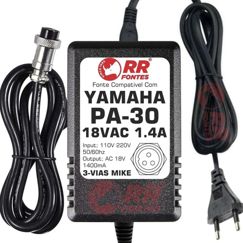 Fonte Carregador Mesa Yamaha Behringer 18v 18v 1,4a Bivolt