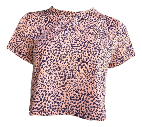 Camiseta Cropped, Tendência Animal Print Estilo Básica 