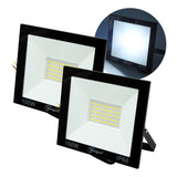 Paquete De 2 Super Reflectores Led Slim 100w Para Exterior