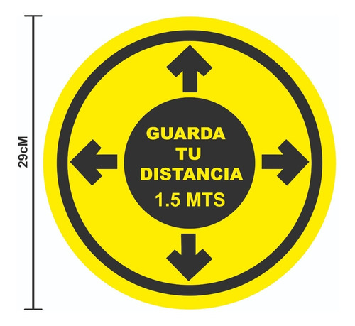 Calca Distancia Segura 1.5 Mtrs Vinil Avery 29 Cm 5 Pzas