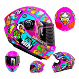 Casco Moto Mujer Axxis Goose Game Star Ece Y Dot Rosa A7 