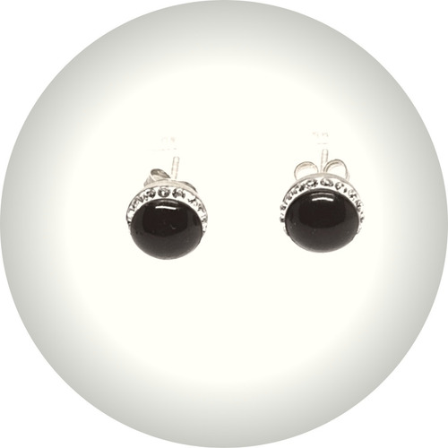 Aros Perlas Negras Plata 925 Rodina Con Microcristales