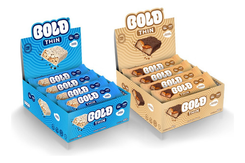 Bold Thin 2 Sabores - Caramelo & Amendoim + Cookies & Cream