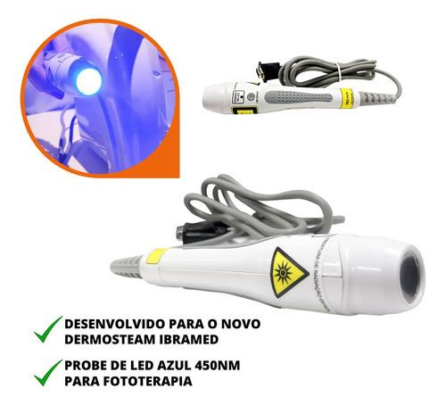 Kit Dermosteam Led Vapor De Ozônio + Probe Led 450nm Ibramed