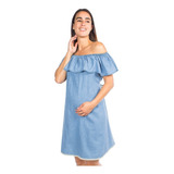 Vestido Maternidad Mezclilla Strapless- 148rod