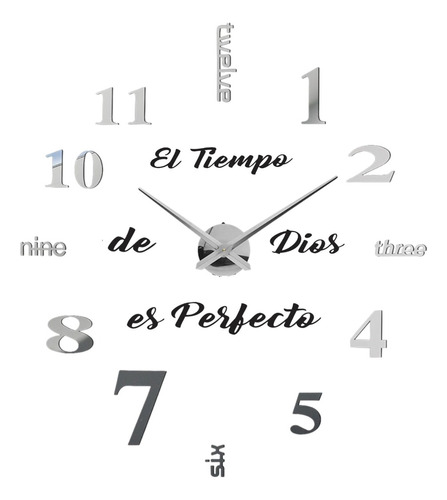 Reloj De Pared 3d Mas Frase De Dios