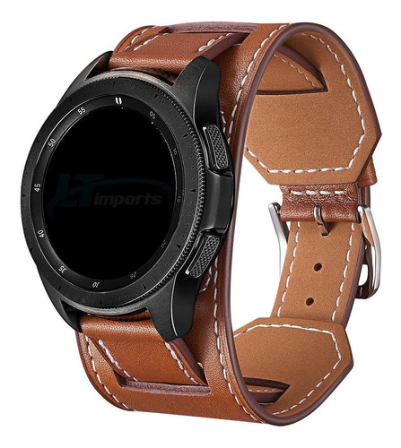 Pulseira 20mm Bracelete Cuff Em Couro Para Samsung Active 2