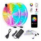 Tira De Luces Led 20m Rgb Música Sync Con Bluetooth/app