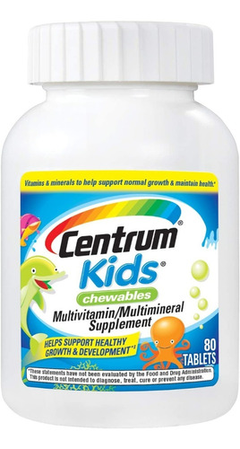 Centrum | Kids Multivitamin/multimineral | 80 Chewable Tabs