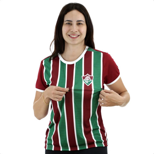 Camiseta Fluminense Tricolor Epoch Feminino- Licenciada
