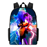 Bolsa Mochila Volta As Aulas Infantil Várias Estampas Sonic Desenho Do Tecido Sonic M17