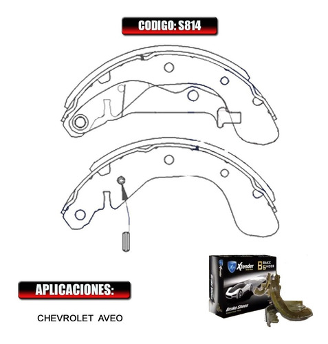 Bandas De Freno Trasera Chevrolet Aveo 2007-2008-2009  #814 Foto 3