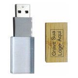 Pendrive Vidro Eco C/ Haste Em Metal Personalizado 64gb 25un