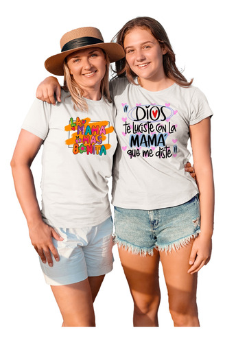 Camisetas Duo La Mamá Mas Bonita 10 De Mayo Para Regalo