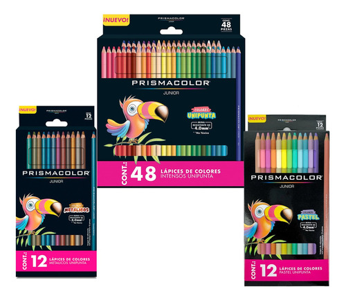 Colores Prismacolor Junior 12 Pastel +  Metalicos + 48 Arte