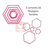 Cortante Plastico 3d Hexagono 5 Piezas Cookie Reposteria 