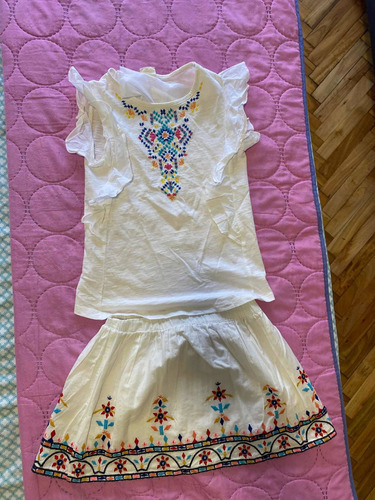 Conjunto Remera Y Pollera Zara Niña