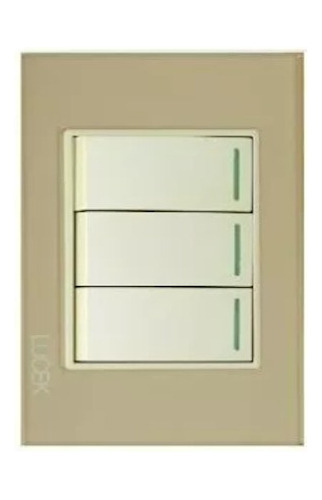 Placa Decorativa Con 3 Interruptores Sencillos, Lucek