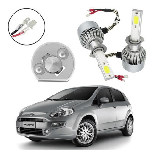 Kit Lâmpadas Super Led Farol De Milha Fiat Punto 2008 2009