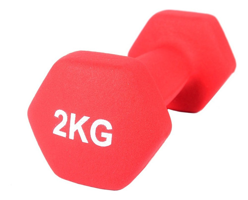 Mancuernas / Pesas Recubiertas En Neoprene 2 Kilos X Unidad Color Rojo