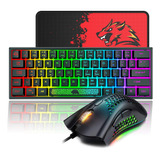 60% Gaming Keyboard And Mouse Combo Samll Mini Rgb Backli Ae