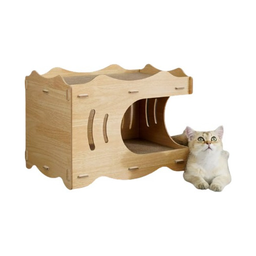 Rascador Estilo Casa Cueva Para Gatos Xl Doble Rascador