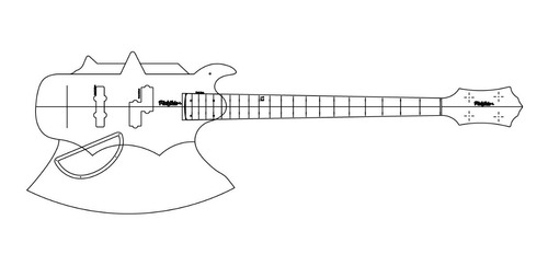 Plantilla Guitarra Tipo Cort Axe - Luthier - Mdf 6mm