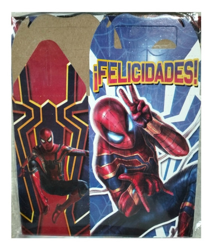 Spiderman Araña Face Pack 100 Dulceros Cajitas Bolo Feliz 