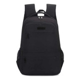 Mochila Unisex Travel Tech Portanotebook Reforzada Urbana Color Negro Diseño De La Tela Liso