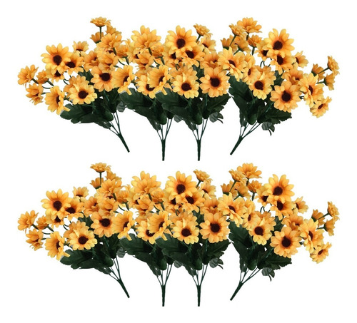 Kit Com 8 Girassol Buquê Decoração Flores Artificial Atacado
