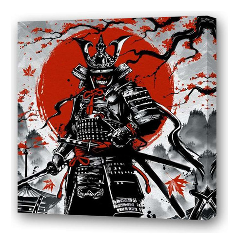 Cuadro 60x60 Cm Samurai Diseño Dibujo Japon Espada Tanto