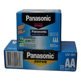 Combo Pilas Panasonic Zinc Aa 20u + Aaa 40u