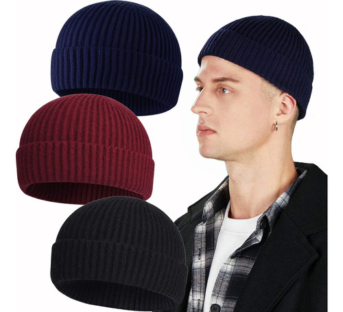 3pcs Gorro Corto De Pescador Para Hombres Y Mujeres, Gorro D