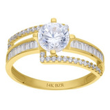 Anillo Bizzarro Oro Amarillo 10k Con Zirconias