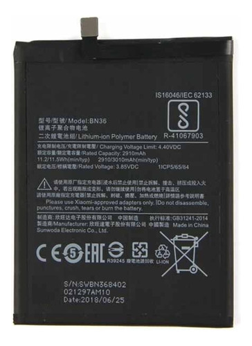 Bateria Para Xiaomi Mi A2 Bn36